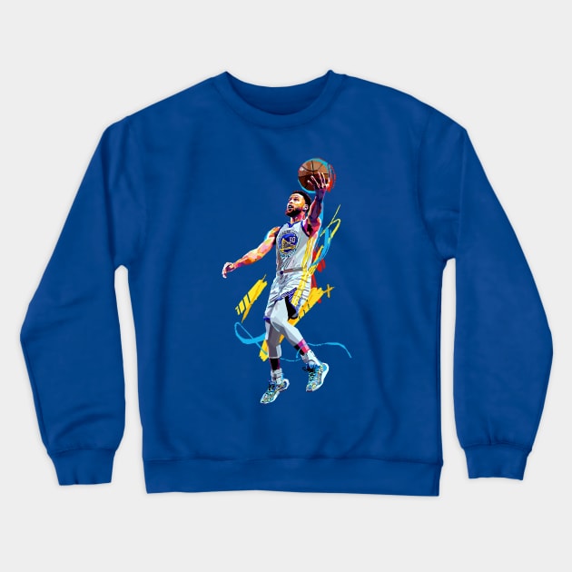 Stephen Curry lay up WPAP Crewneck Sweatshirt by awangwidyatama